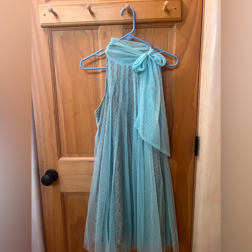 Altar’d State Halterneck Teal Tulle and Lace dress